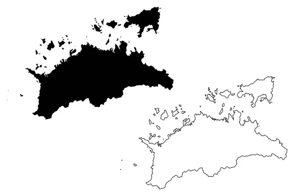 Kagawa Префектура Адміністративно Територіальний Поділ Японії Префектурах Японії Карта Векторні — стоковий вектор