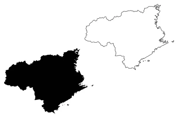 徳島県 日本の都道府県の行政区画 地図ベクトル図 フリーハンド スケッチ徳島の地図 — ストックベクタ