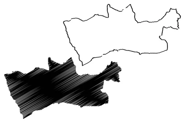 Mardin Províncias República Turquia Mapa Ilustração Vetorial Rabisco Esboço Mardin —  Vetores de Stock