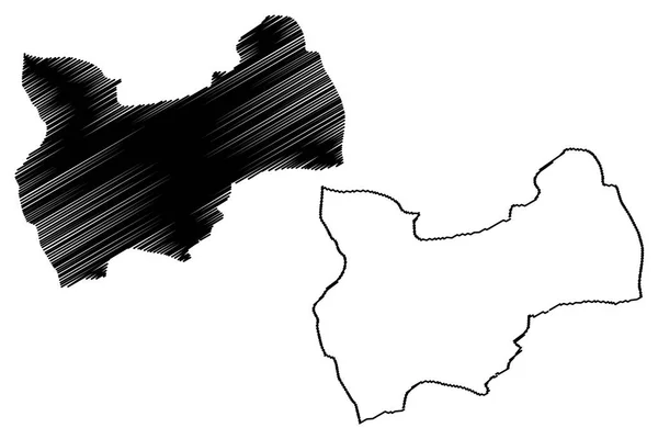 Mus Províncias República Turquia Mapa Ilustração Vetorial Rabisco Esboço Mus — Vetor de Stock