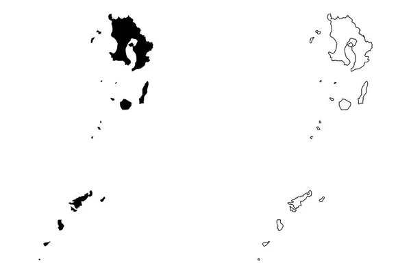 Kagoshima Prefektúra Közigazgatása Japan Japán Prefektúrák Megjelenítése Vektoros Illusztráció Irkál — Stock Vector