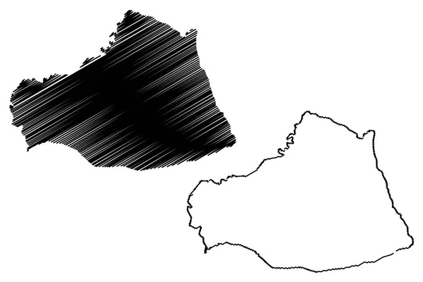 Sanliurfa Provinzen Der Republik Türkei Kartenvektorillustration Kritzelskizze Sanliurfa Ili Provinz — Stockvektor