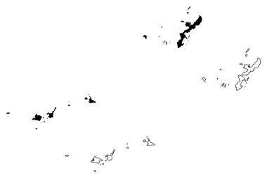 Okinawa İli (Japonya, Japonya deprem idari yapılanması) harita vektör çizim, karalama taslak Okinawa harita