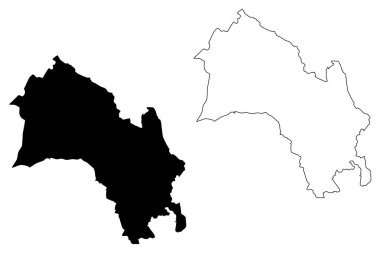 Buskerud (idari yapılanması Norveç, Norveç Krallığı) harita vektör çizim, karalama taslak Buskerud fylke harita