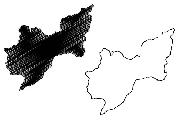 Tekirdag Provinser Republiken Turkiet Karta Vektorillustration Frihand Skiss Tekirdag Ili — Stock vektor