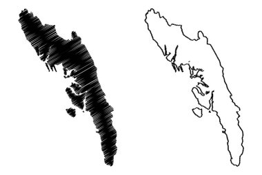 Rakhine durumu (idari yapılanması Myanmar, Myanmar Birliği, Burma Cumhuriyeti) harita vektör çizim, karalama taslak Arakan devlet harita
