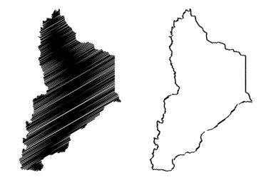Neuquen (Arjantin bölge, Arjantin Cumhuriyeti, Arjantin il) harita vektör çizim, karalama taslak Neuquen il Haritası