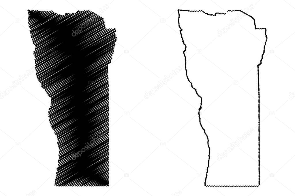 San Luis (Region of Argentina, Argentine Republic, Provinces of Argentina) map vector illustration, scribble sketch San Luis Province map