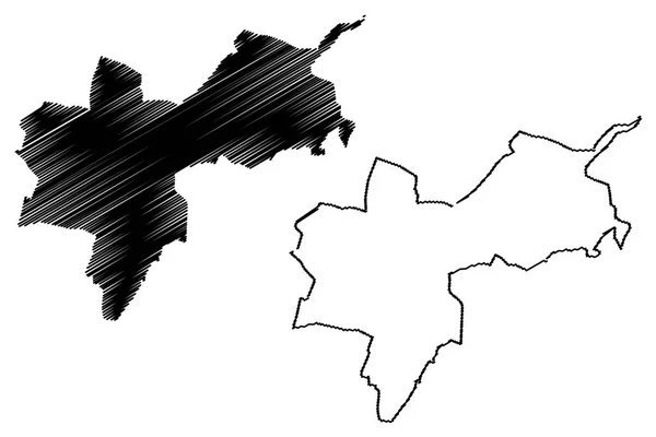 巴塞尔体育场 瑞士的小行政区 瑞士小行政区 瑞士联邦 地图向量例证 涂鸦草绘小行政区巴塞尔地台地图 — 图库矢量图片