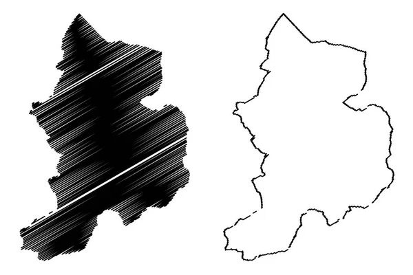 Glarus Kantone Der Schweiz Schweizer Kantone Schweizerische Eidgenossenschaft Kartenvektorillustration Kritzelskizze — Stockvektor