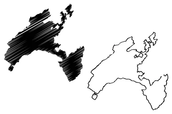 ヴォー州 カントンのスイス スイスのカントンのスイス連邦 ベクトル図 フリーハンド スケッチ ヴォーのカントンの地図マップ — ストックベクタ