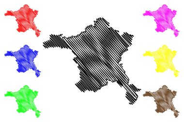 Ankara (il Türkiye Cumhuriyeti) harita vektör çizim, karalama kroki Ankara ili Haritası