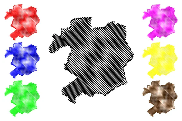 Bingol Províncias República Turquia Mapa Ilustração Vetorial Scribble Esboço Bingol — Vetor de Stock