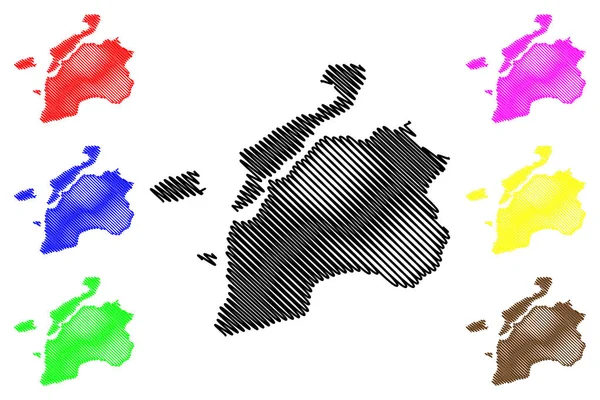 Чанаккале Провінції Турецької Республіки Карта Векторні Ілюстрації Писанина Ескіз Чанаккале — стоковий вектор