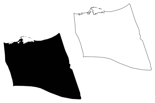 Северо Синайская Губерния Провинции Египет Арабская Республика Египет Карта Векторной — стоковый вектор