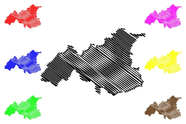 Gaziantep Provinces République Turquie Illustration Vectorielle Carte Croquis Griffonner Gaziantep — Image vectorielle