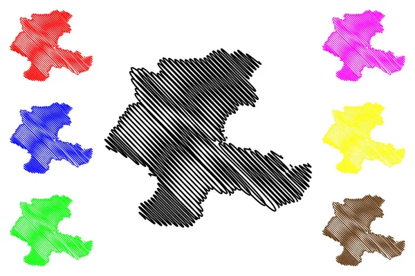 Malatya Provinces République Turquie Illustration Vectorielle Carte Croquis Croquis Malatya — Image vectorielle