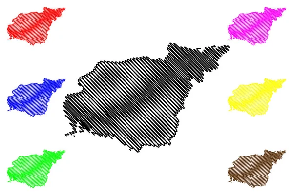 Tunceli Provinces République Turquie Carte Vectorielle Illustration Croquis Croquis Tunceli — Image vectorielle