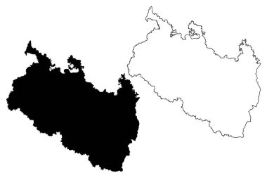 Rangpur bölümü (Bangladeş İdari bölümler) harita vektör çizim, karalama taslak Rangpur harita