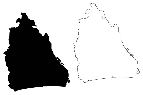 Akwa Ibom Estado Subdivisiones Nigeria Estado Federado Nigeria Mapa Vector — Archivo Imágenes Vectoriales