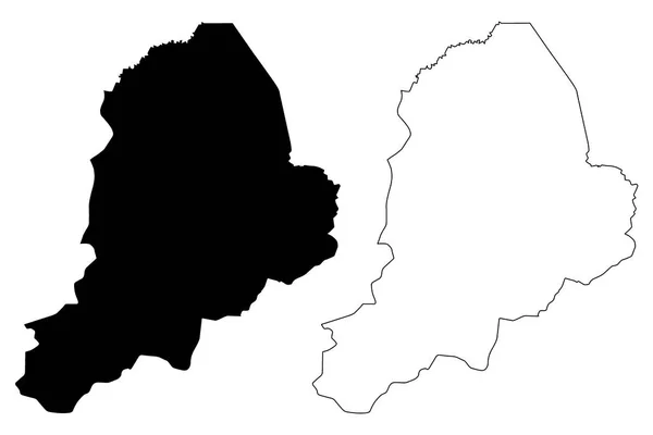 ボルノ州 下位区分のナイジェリア ナイジェリア連合州 地図ベクトル図 フリーハンド スケッチ Borno マップ — ストックベクタ