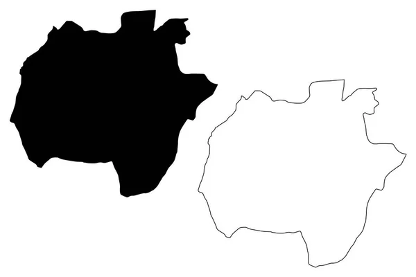 エキティ州 下位区分のナイジェリア ナイジェリア連合州 地図ベクトル図 フリーハンド スケッチ エキティ地図 — ストックベクタ