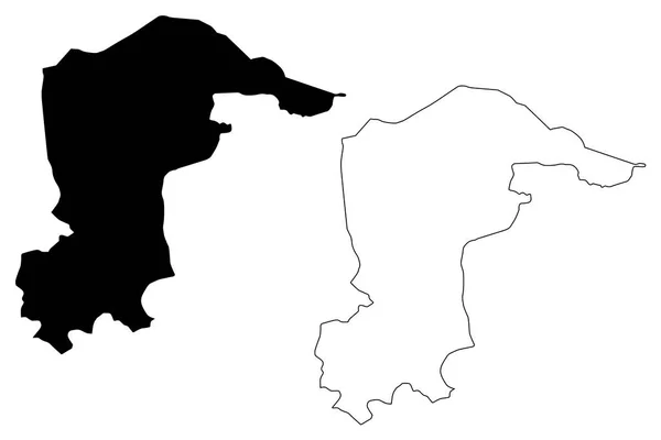 Katsina Mapa del estado vecto — Vector de stock