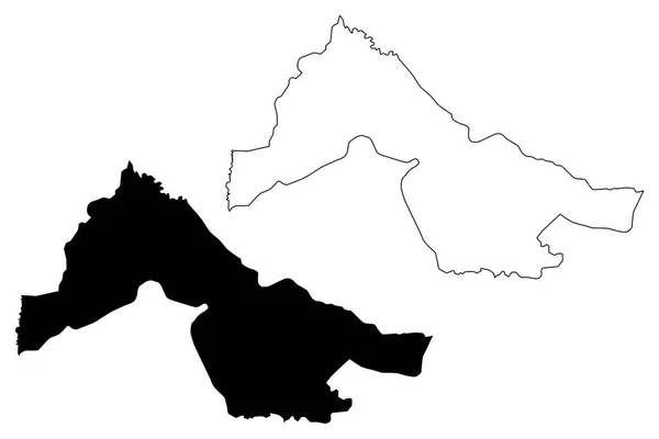 クワラ州 下位区分のナイジェリア ナイジェリア連合州 地図ベクトル図 フリーハンド スケッチ クワラ地図 — ストックベクタ