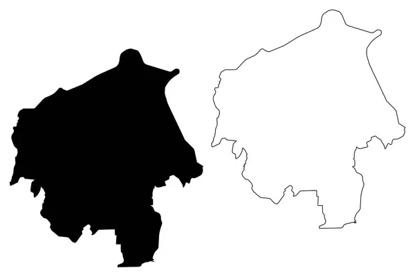 オヨ州 下位区分のナイジェリア ナイジェリア連合州 地図ベクトル図 フリーハンド スケッチ応用地質地図 — ストックベクタ