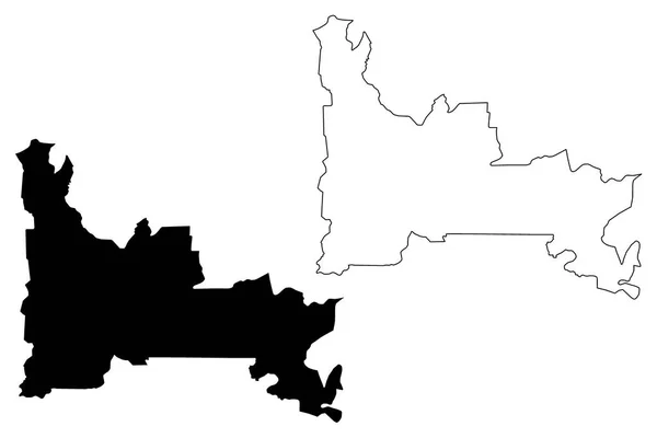 オグン州 下位区分のナイジェリア ナイジェリア連合州 地図ベクトル図 フリーハンド スケッチ オグン地図 — ストックベクタ