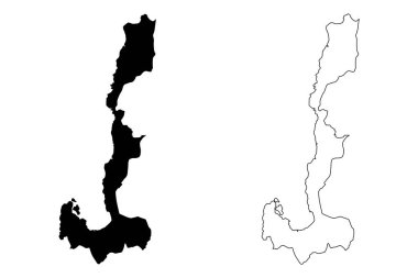 Ilocos bölge (bölge ve il Türkiye, Filipinler Cumhuriyeti) harita vektör çizim, karalama kroki ı harita bölge