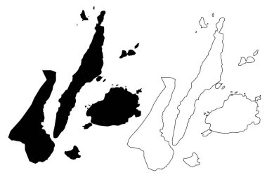 Merkez Visayas bölgesi (bölge ve il Türkiye, Filipinler Cumhuriyeti) harita vektör çizim, karalama kroki bölge VII harita