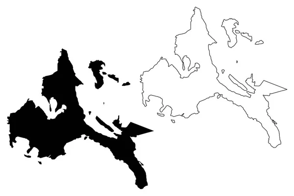 Calabarzon Region Régions Provinces Des Philippines République Des Philippines Illustration — Image vectorielle