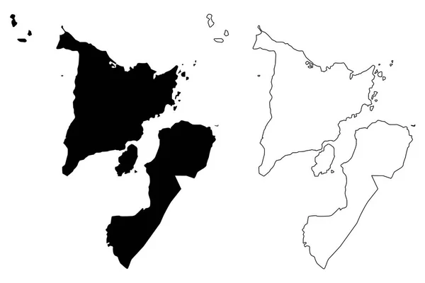 Západní Visayas Regionu Regiony Provincie Filipínách Filipínské Republiky Mapa Vektorové — Stockový vektor