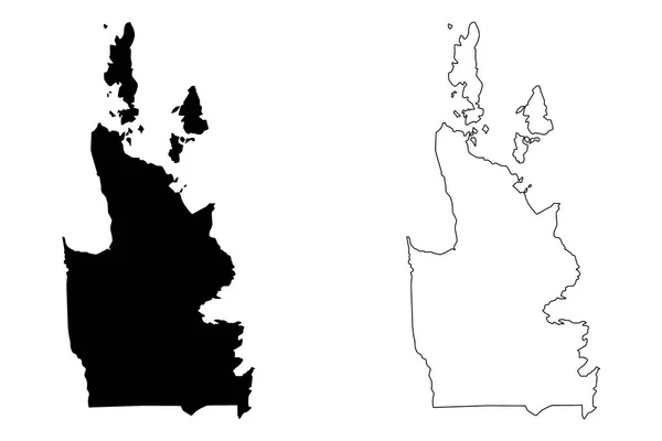 Caraga Region Regiony Provincie Filipínách Filipínské Republiky Mapa Vektorové Ilustrace — Stockový vektor