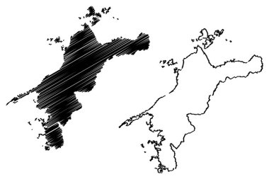 Ehime İli (Japonya, Japonya deprem idari yapılanması) harita vektör çizim, karalama taslak Ehime harita