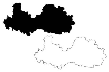 Bac Giang il (Vietnam Sosyalist Cumhuriyeti, Vietnam alt bölümleri) harita vektör çizim, karalama taslak Tinh Bac Giang harita