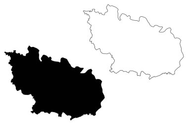 Bac Ninh il (Vietnam Sosyalist Cumhuriyeti, Vietnam alt bölümleri) harita vektör çizim, karalama taslak Tinh Bac Ninh harita