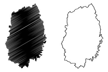 Iwate İli (Japonya, Japonya deprem idari yapılanması) harita vektör çizim, karalama taslak Iwate harita