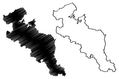 Kyoto ili (Japonya, Japonya deprem idari yapılanması) harita vektör çizim, karalama taslak Kyoto haritası