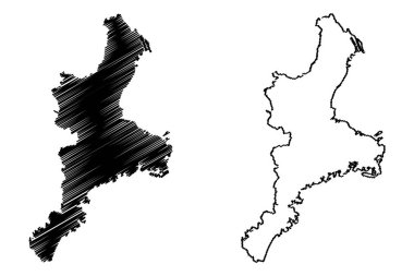 Mie İli (Japonya, Japonya deprem idari yapılanması) harita vektör çizim, karalama taslak Mie harita