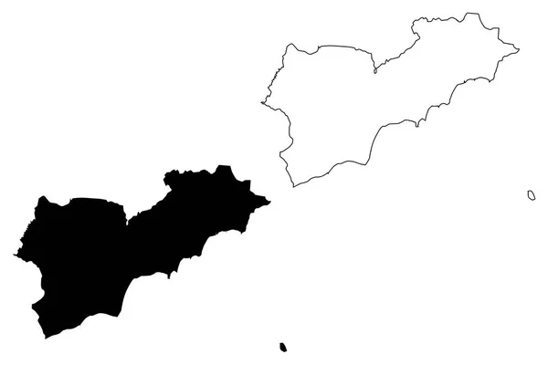 トゥアン省 ベトナム社会主義共和国 ベトナムの行政区画 地図ベクトル図 フリーハンド スケッチ Tinh ビントゥアン地図 — ストックベクタ