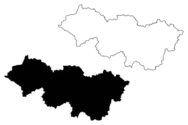 Província Cao Bang República Socialista Vietnã Subdivisões Vietnã Mapa Ilustração — Vetor de Stock