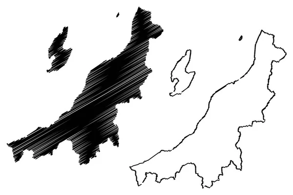 Niigata Prefektur Administrativa Indelningar Japan Prefekturer Japan Karta Vektorillustration Frihand — Stock vektor
