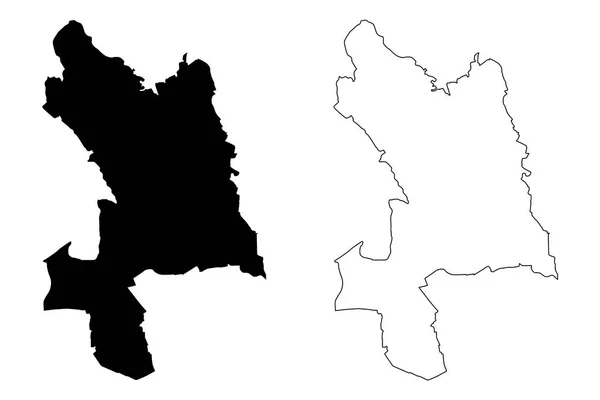 Ciudad Kosice Eslovaquia República Eslovaca Mapa Vector Ilustración Boceto Garabato — Archivo Imágenes Vectoriales