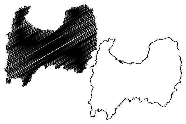 Prefettura Toyama Divisioni Amministrative Del Giappone Prefetture Del Giappone Mappa — Vettoriale Stock