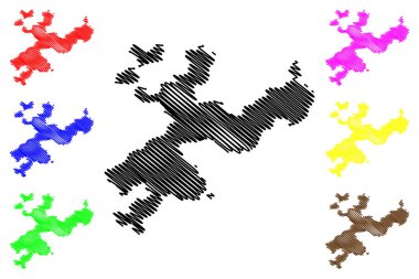 Solothurn (Kanton, İsviçre, İsviçre kantonları, İsviçre Konfederasyonu) harita vektör çizim, karalama taslak Thurgovia Canton harita