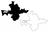 Město Banská Bystrica (Slovensko, Slovenská republika město) mapa vektorové ilustrace, Klikyháky skica mapa města Banská Bystrica