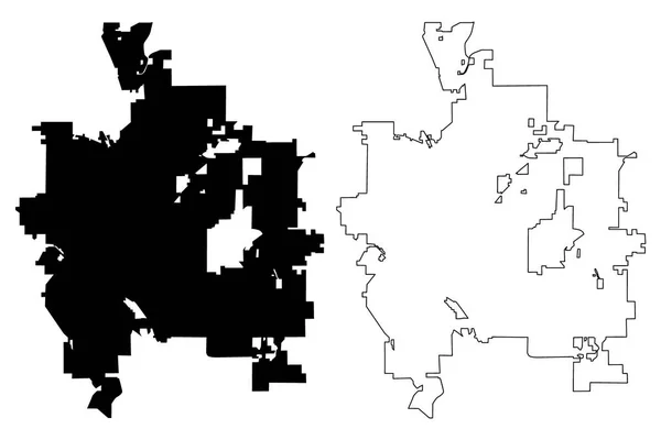 科罗拉多斯普林斯市 美国城市 地图矢量插图 涂鸦素描城市科罗拉多斯普林斯地图 — 图库矢量图片