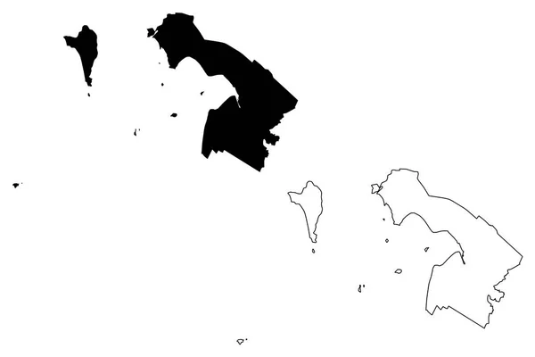 キエンザン省 ベトナム社会主義共和国 ベトナムの行政区画 地図ベクトル図 フリーハンド スケッチ Tinh キエンザン省地図 — ストックベクタ